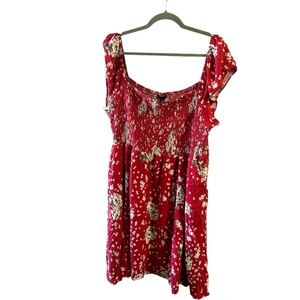 Torrid Red and White Floral Dress